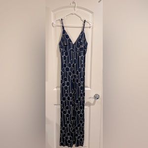 Navy blue with white design Trina Turk silk maxi